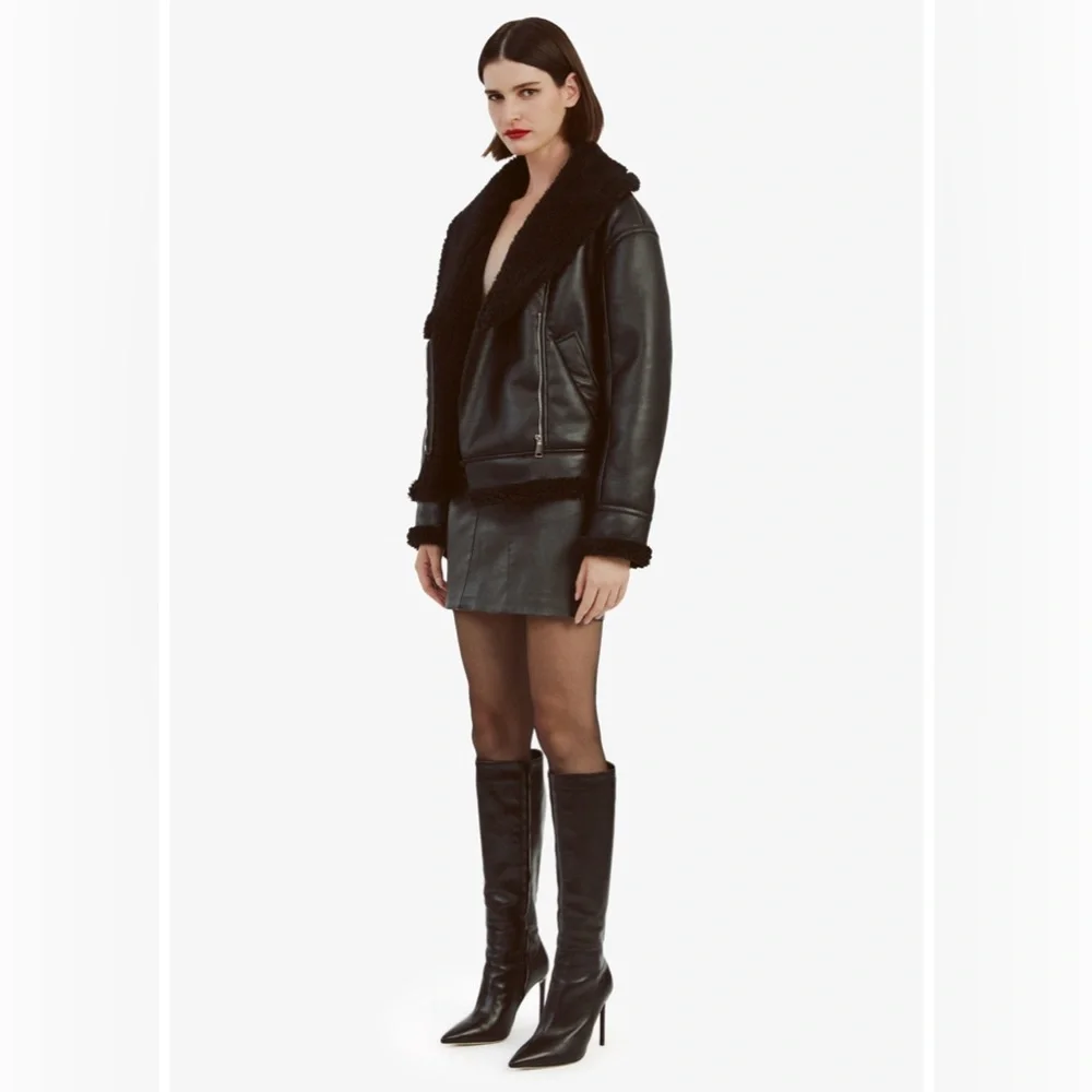 Bardot Dasha Vegan Leather Jacket In Black - Picture 6 of 10